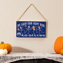 Edmonton Oilers Halloween Wood Wall Sign, 6x11