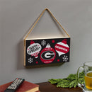 University of Georgia Holiday Wood Wall Sign, 6x11