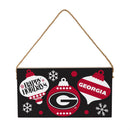 University of Georgia Holiday Wood Wall Sign, 6x11