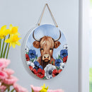 American Classic Highland Cow Wood Door Decor, 18"