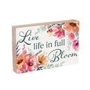 Pastels of Nature Wood Sign Plock,"Live Life In Full Bloom", 12"x8"