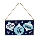 Seattle Kraken Holiday Wood Wall Sign, 6x11