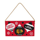 Chicago Blackhawks Holiday Wood Wall Sign, 6x11