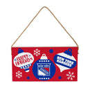 New York Rangers Holiday Wood Wall Sign, 6x11