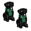 Heartfelt Cheer Salt and Pepper Shaker Set Ceramic Dog Black Labrador