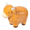Hillside Pasture Salt and Pepper Shaker Set Ceramic Highland Cows on Grass, 5.24"W x 3"H
