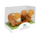 Hillside Pasture Salt and Pepper Shaker Set Ceramic Highland Cows on Grass, 5.24"W x 3"H