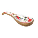 VivaStyle Poinsettia Bliss Spoon Rest, Wood Spoon Rest, 10.25"L