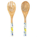 Seaside Retreat Songbird Citrus Wood Salad Server Set