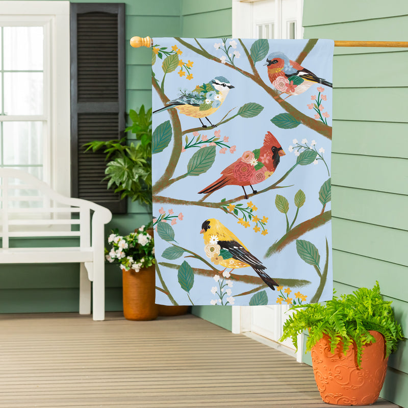 What She Shed Birds Suede House Flag