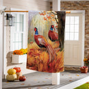 Forest Pheasants Suede Flag House