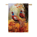 Forest Pheasants Suede Flag House