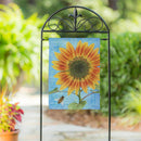 Intricate Sunflower Suede Garden Flag