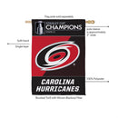 Carolina Hurricanes 2026 Stanley Cup Champions Embossed Suede House Flag