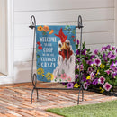 Petal & Plow Crazy Coop Suede Garden Flag