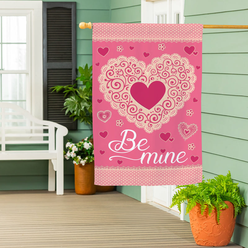 Laced Heart Be Mine Suede House Flag