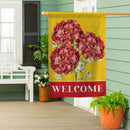 Red Vibrant Geraniums Suede House Flag