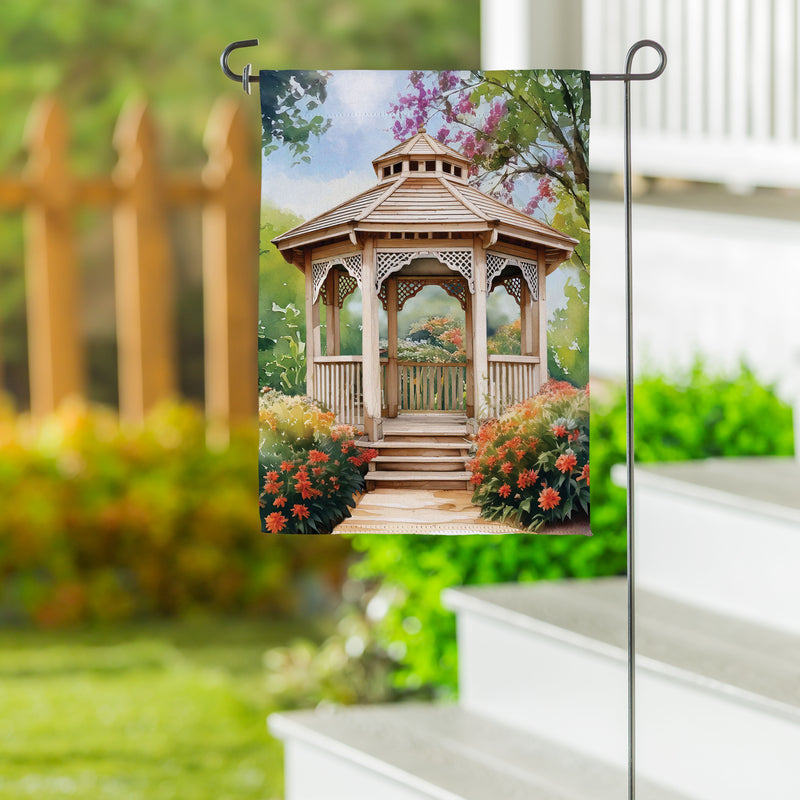 Garden Gazebo Suede Garden Flag