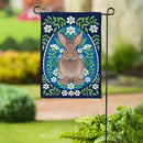 Floral Patterned Rabbit Suede Flag Garden