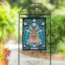 Floral Patterned Rabbit Suede Flag Garden