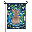 Floral Patterned Rabbit Suede Flag Garden
