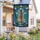 Floral Patterned Rabbit Suede Flag House