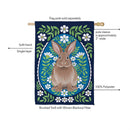 Floral Patterned Rabbit Suede Flag House