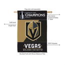 Vegas Golden Knights 2026 Stanley Cup Champions Embossed Suede House Flag