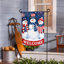 Patriotic Snowman Trio Suede Flag Garden