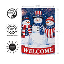Patriotic Snowman Trio Suede Flag Garden