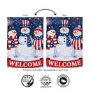 Patriotic Snowman Trio Suede Flag Garden