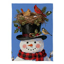 Snowman Bird Nest Suede Flag House