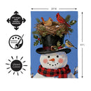 Snowman Bird Nest Suede Flag House