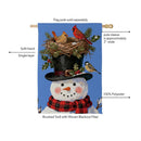 Snowman Bird Nest Suede Flag House