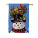 Snowman Bird Nest Suede Flag House