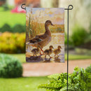 Mother Duck & Ducklings Suede Flag Garden