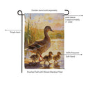 Mother Duck & Ducklings Suede Flag Garden