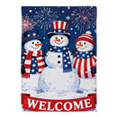 Patriotic Snowman Trio Suede Flag House