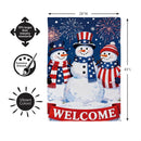Patriotic Snowman Trio Suede Flag House