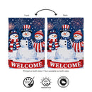 Patriotic Snowman Trio Suede Flag House