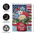 Patriotic Hydrangeas Suede Garden Flag
