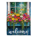 Floral Window Box Suede Flag House