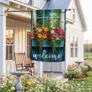 Floral Window Box Suede Flag House