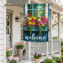 Floral Window Box Suede Flag House