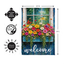 Floral Window Box Suede Flag House