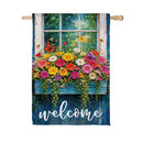 Floral Window Box Suede Flag House
