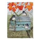 Rustic Birdhouse Suede Flag Garden