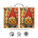 Welcome Sunflower Gnome Suede Flag House