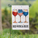Red, Wine, & Blue Suede Garden Flag