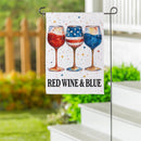 Red, Wine, & Blue Suede Garden Flag
